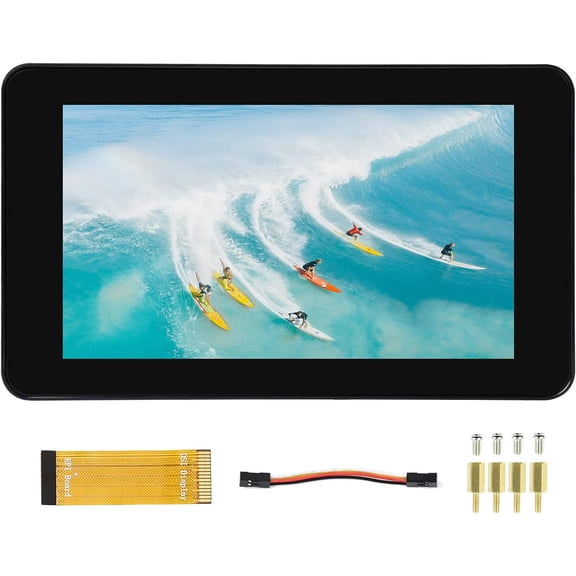 7 inch DSI LCD Touch Display for 4B/3B+/3A+/CM4/CM3+, 1024600 IPS Screen Capacitive Touchscreen Supports Raspbian, 5-Points Touch, Driver Required