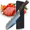 thumbnail image 1 of 7 inch Damascus Pattern Stainless Steel Cutlery With Nonslip Handle ,Santoku knife, 1 of 6