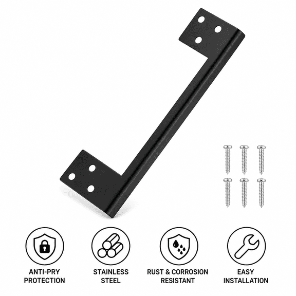 7 inch Door Latch Guard Plate Matte, Stainless Steel Outswing Door Security Shield for Exterior Door Lock