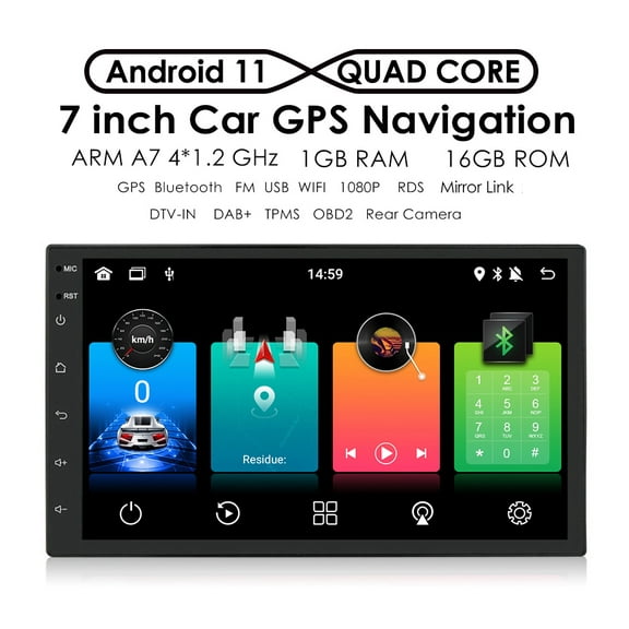 7 inch Double 2Din Touch Screen Android 10 Car Gps Navigation Mp5 Player FM RDS Bluetooth Steering Wheel Control Wifi Headunit
