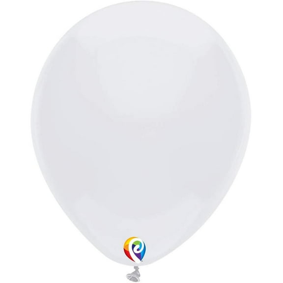 7 inch Funsational White Latex Balloons (50 Pack) - Party Supplies Decorations