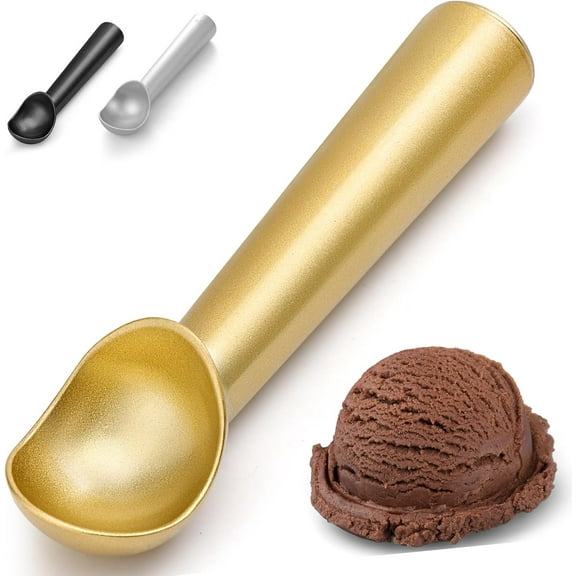 7 inch Ice Cream Scoop - One-Piece Nonstick Aluminum Ice Cream Scooper - Professional Metal Ice Cream Spoon - Durable, Easy to Use & Clean - Lightweight Cookie Spoon - Scoop Ice Cream