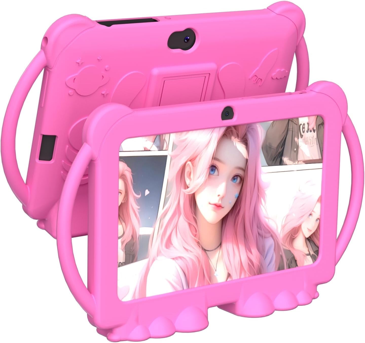 7 inch Kids Tablet - Android 12, 32GB ROM, 2+5MP Dual Camera, Shockproof Case, Educational, Games, Parental Control