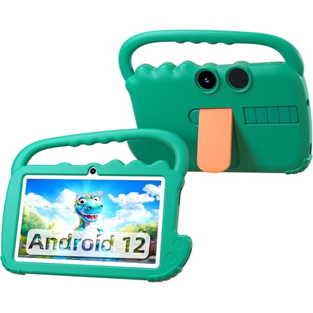 7 inch Kids Tablet Android Toddler Tablet, 7" Tableta for Boys Girls, 4GB RAM 32GB ROM WiFi Dual Camera IPS Safety Eye Protection Screen, Parental Control APP, Latest Model Kid Tablets, Green