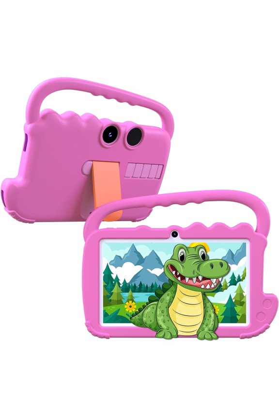 7 inch Kids Tablet Android Toddler Tablet, 7" Tableta for Boys Girls, 4GB RAM 32GB ROM WiFi Dual Camera IPS Safety Eye Protection Screen, Parental Control APP, Latest Model Kid Tablets, Pink