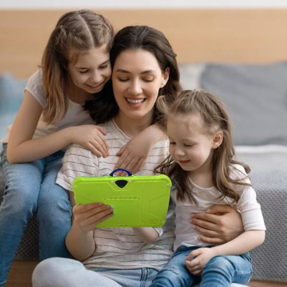 7-inch Kids Tablet Android Educational Learning Machine with WiFi Bluetooth, Expandable 128GB Storage, 4000mAh Battery, Dual Cameras, Durable Case - Perfect Gift for Children's Birthday Christmas