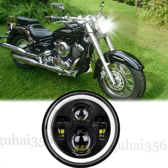 7"inch LED Headlight Projector Hi/Lo Beam for Yamaha V-Star XVS 650 1100 Classic