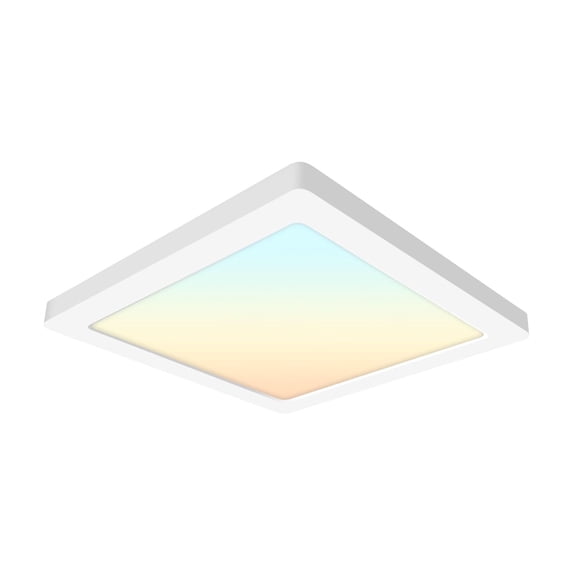 7 inch LED Square Slim Flush Mount Ceiling Light, 3000k/4000k/5000k, 12W, 840LM, Dimmable, Damp Location for Bedroom, Kitchen, Office,Closet,Laundry Room (1, 7 inch)