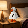 thumbnail image 1 of 7 inch Mini Desk Goose Outfits, Ghost Hooded Cape Porch Goose Outfits with Cute Face Print, for Halloween Birthdays Holiday Gift Home Decor (GhostScream Desk Goose), 1 of 5