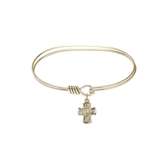 7 inch Oval Eye Hook Bangle Bracelet w/ 5-Way in Gold-Filled