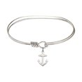 thumbnail image 1 of 7 inch Oval Eye Hook Bangle Bracelet w/ Anchor in Sterling Silver, 1 of 3