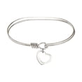 thumbnail image 1 of 7 inch Oval Eye Hook Bangle Bracelet w/ Heart in Sterling Silver, 1 of 1
