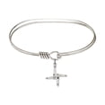 thumbnail image 1 of 7 inch Oval Eye Hook Bangle Bracelet w/ St. Brigid Cross in Sterling Silver, 1 of 3