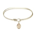 thumbnail image 1 of 7 inch Oval Eye Hook Bangle Bracelet w/ St. Christina the Astonishing in Gold-Filled, 1 of 3