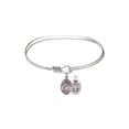 thumbnail image 1 of 7 inch Oval Eye Hook Bangle Bracelet w/ St. Christopher / Navy in Sterling Silver, 1 of 3