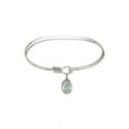 thumbnail image 1 of 7 inch Oval Eye Hook Bangle Bracelet w/ St. Christopher in Sterling Silver, 1 of 3