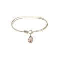 thumbnail image 1 of 7 inch Oval Eye Hook Bangle Bracelet w/ St. Hannibal in Gold-Filled, 1 of 3