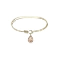 thumbnail image 1 of 7 inch Oval Eye Hook Bangle Bracelet w/ St. Maurus in Gold-Filled, 1 of 3