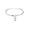 thumbnail image 1 of 7 inch Oval Eye Hook Bangle Bracelet w/ St. Norbert of Xanten in Sterling Silver, 1 of 3