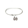thumbnail image 1 of 7 inch Oval Eye Hook Bangle Bracelet w/ St. Sebastian / Volleyball in Sterling Silver, 1 of 3