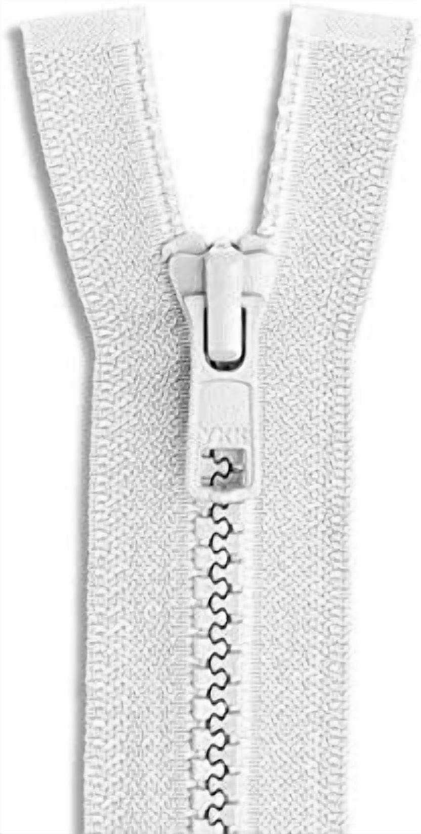 7 inch Plastic Zipper White 7” Heavy Duty Zippers Separating Molded ...
