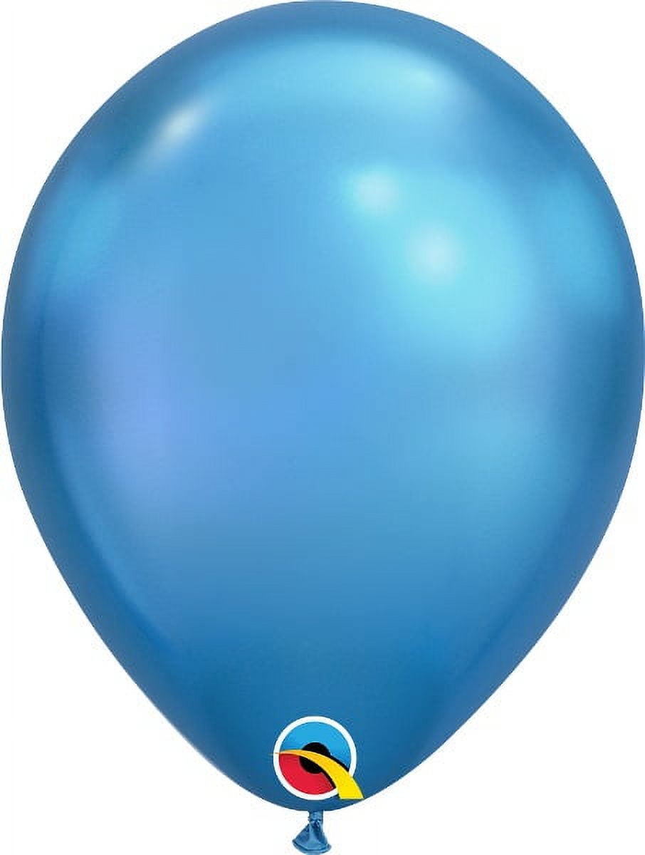 7 inch Qualatex Chrome - Blue Latex Balloons (100 Pack) - Party Supplies Decorations