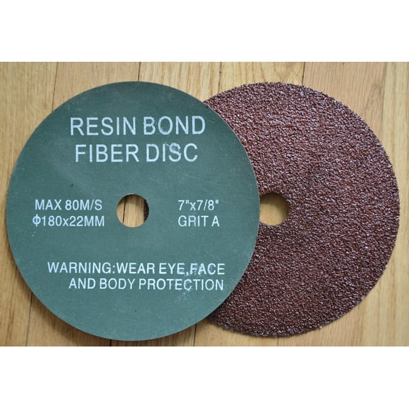 7 inch RESIN FIBER DISC 7" x 7/8" A/O in 24 36 60 80 100 120 Grit Sanding Discs