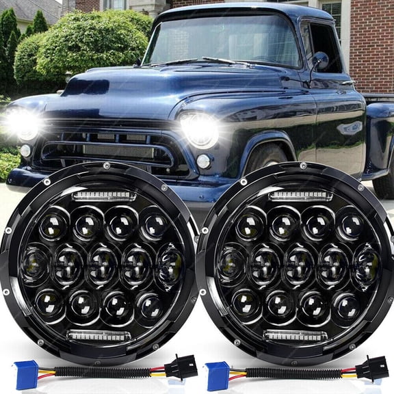 7" inch Round DOT LED Headlights Hi/Lo Beam DRL for Chevy Truck Camaro C10 2PCS