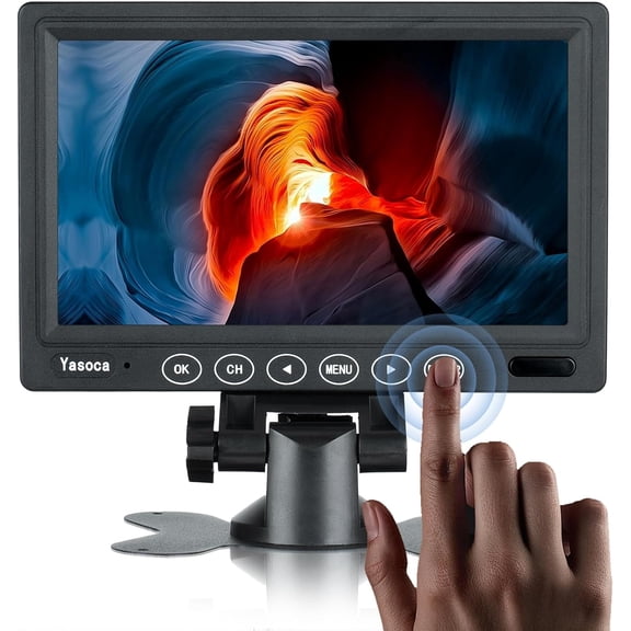 7 inch Small HDMI Monitor 1024x600 Resolution Small 1080P Portable IPS Monitor with Remote Control with Built-in Speakers HDMI VGA Input for Gaming CCTV Security Raspberry Pi PC