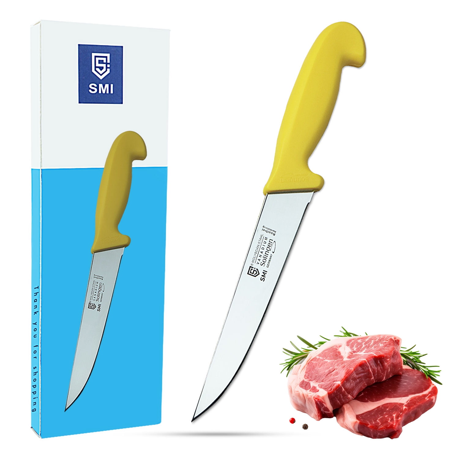 7 inch Solingen Butcher Knife for Meat Cutting Professional Chef Knife Sharp Blade Made In Germany