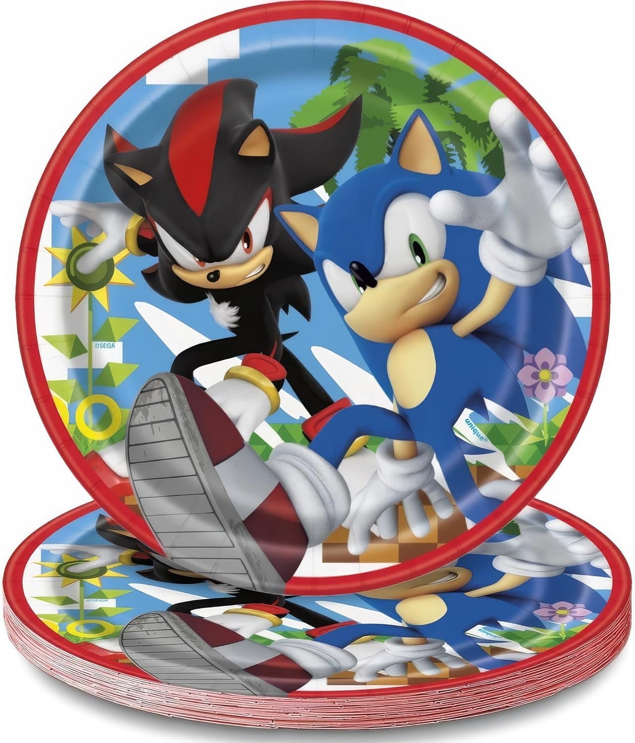 7 inch Sonic The Hedgehog Round Dessert Plates (8 Pk) (8 Pack) - Party Supplies Decorations