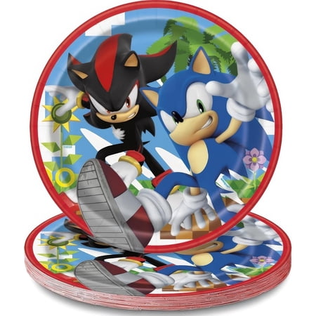 7 inch Sonic The Hedgehog Round Dessert Plates (8 Pk) (8 Pack) - Party Supplies Decorations