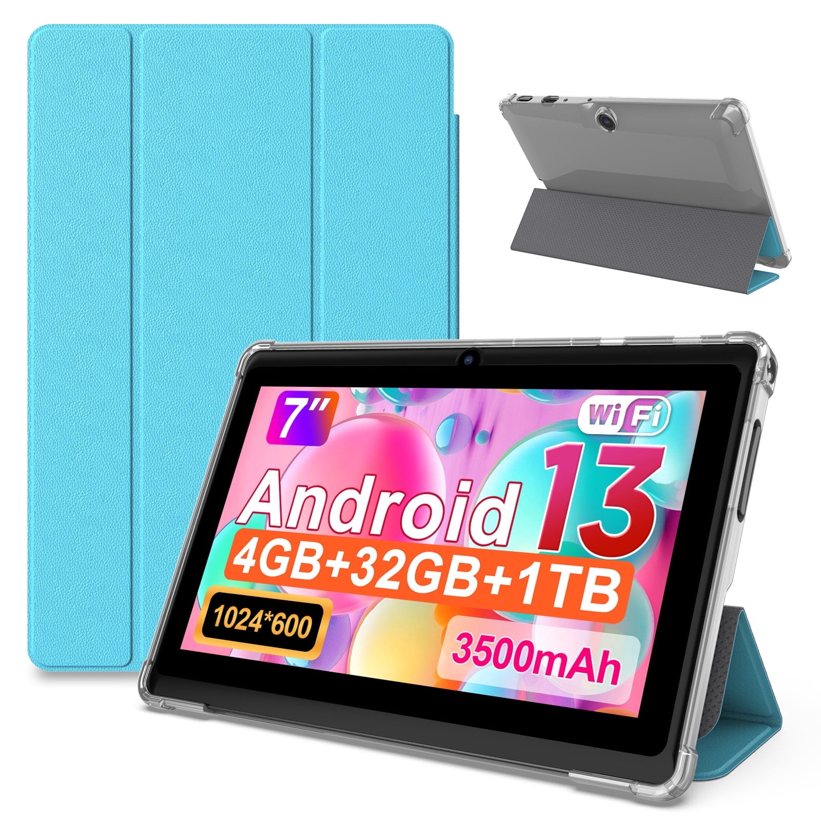 FITIFUN 7 inch Android Tablet with Case, 4GB RAM+32GB ROM, Quad