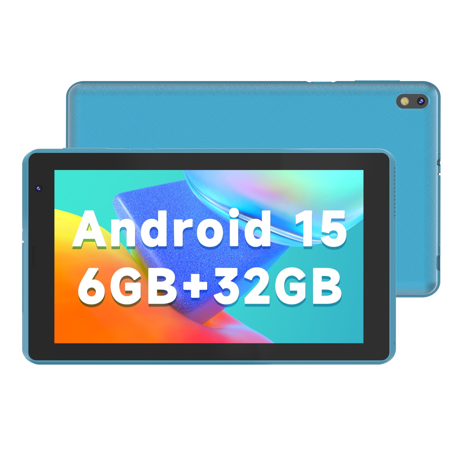 7 inch Tablet Android 15 Tablets, 6GB RAM 32GB ROM 1TB Expandable, Quad-Core Processor Tablet PC, WiFi6, 3000mAh Battery, Bluetooth, 1024 x 600 IPS Touch Screen, 2+5MP Dual Camera, GMS, Navy