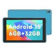 7 inch Tablet Android 15 Tablets, 6GB RAM 32GB ROM 1TB Expandable, Quad-Core Processor Tablet PC, WiFi6, 3000mAh Battery, Bluetooth, 1024 x 600 IPS Touch Screen, 2+5MP Dual Camera, GMS, Navy