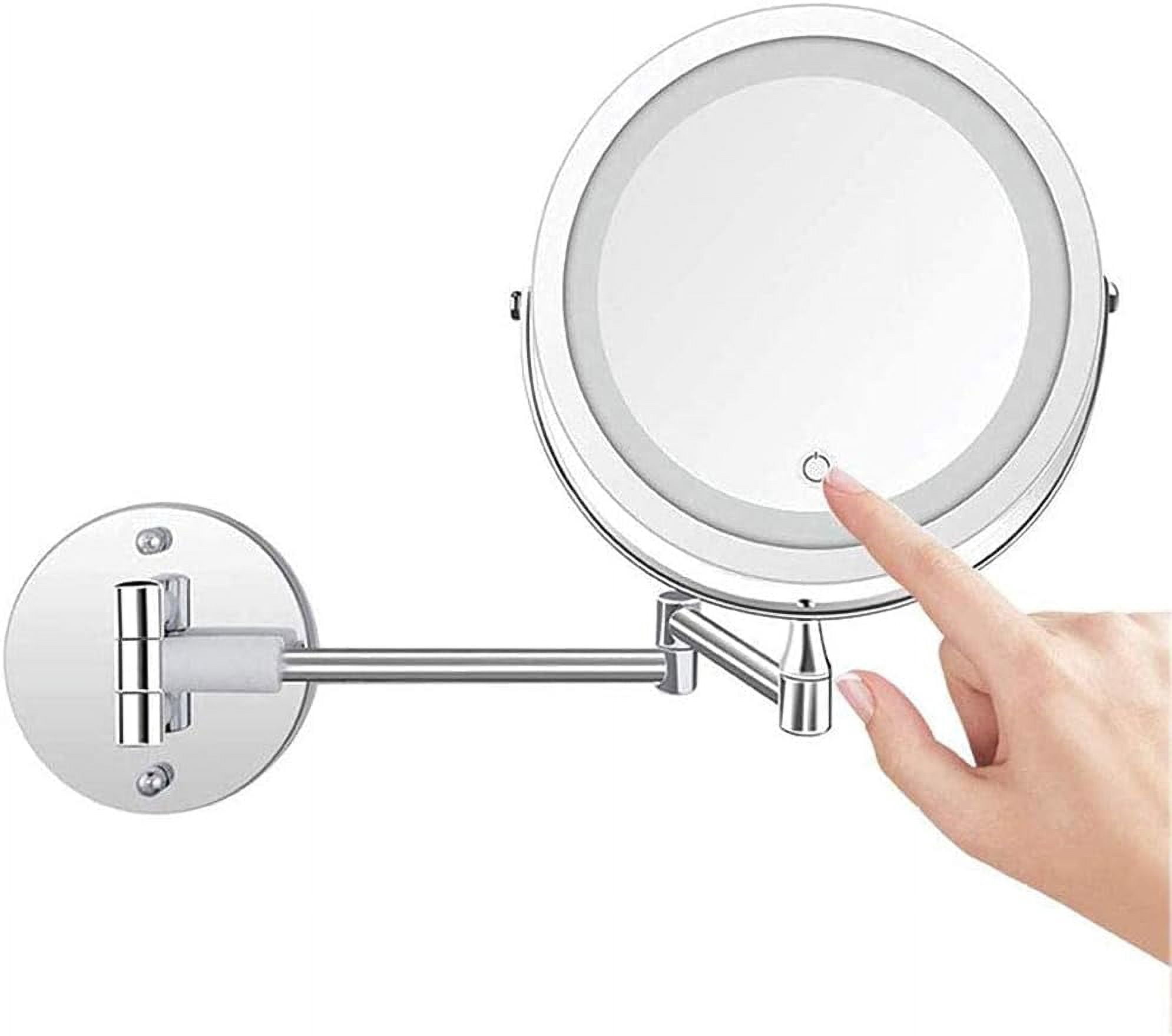 7 inch Wall Mount Led Lighted Makeup Mirror 10X Magnifying Cosmetic ...
