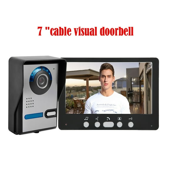7-inch Wired Video Doorbell Villa Home Building Set Two-way Intercom System Night Vision Infrared