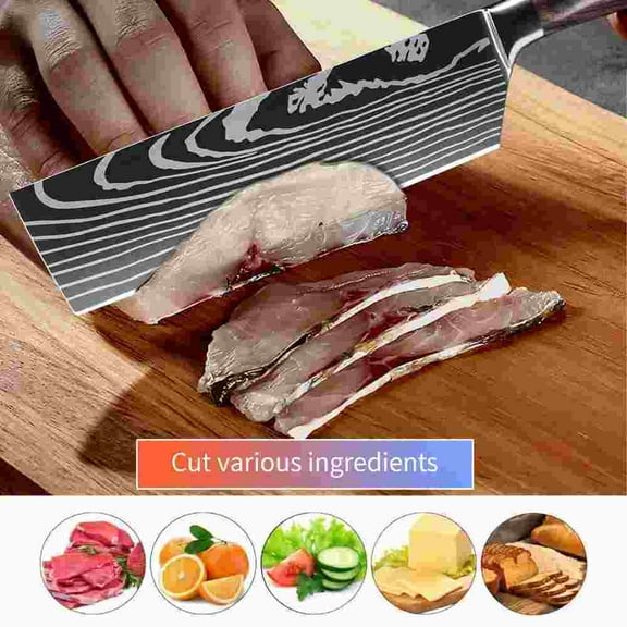 7 inch butcher knife Forged high carbon German HC steel Stainless steel vegetable kitchen knife for home and kitchen with ergonomic handle