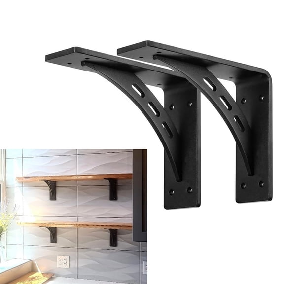 7 inch x 6 inch Heavy Duty Shelf Brackets , Max Load 1100 Lbs ,Premium Alloy Metal Mantel Brackets (Set of 2) Fireplace Mantel Brackets - Countertop Support