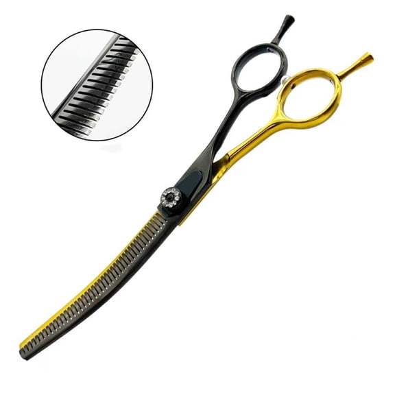 7 inches Curved Thinning Scissors, Dog Grooming Scissors for Home Use, Stainless Steel Pet Beauty Tools and Accessories