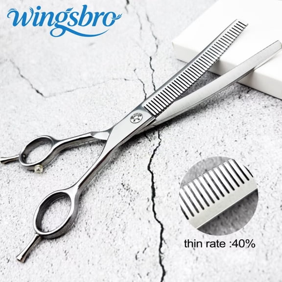 7 inches Curved Thinning Scissors, Dog Grooming Scissors for Home Use, Stainless Steel Pet Beauty Tools and Accessories