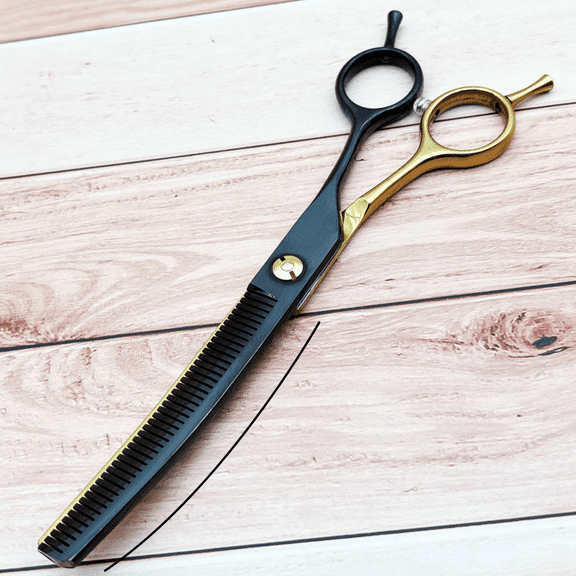 7 inches Curved Thinning Scissors, Dog Grooming Scissors for Home Use, Stainless Steel Pet Beauty Tools and Accessories