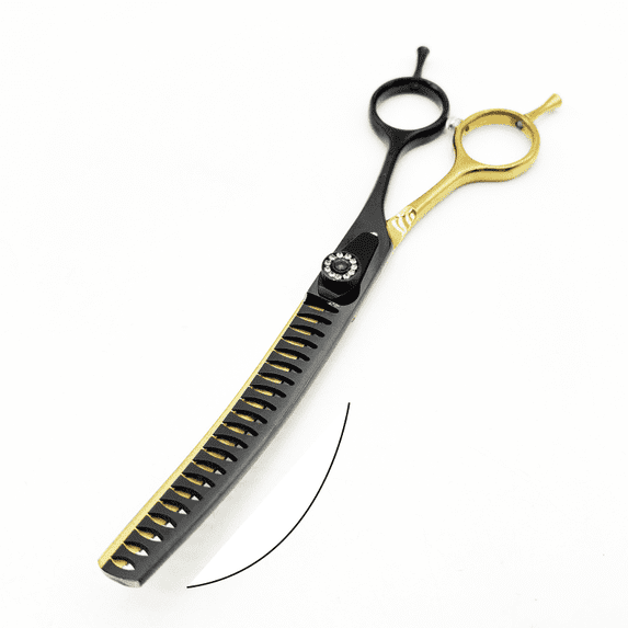 Photo inspiration: Picture Idea: 7 Inches Wingsbro Blackgold Curved Thinning Scissors For Dogs Cats