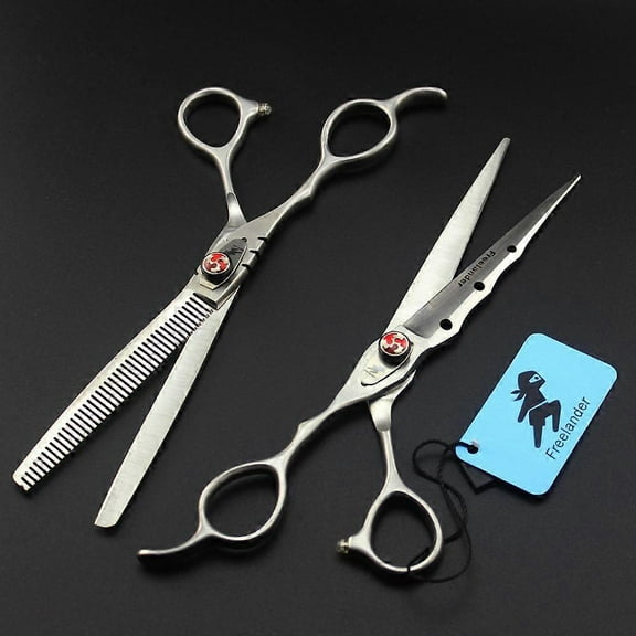 7" left handed hairdressing scissors matte left hand hair scissors for salon barber left cutting lefty thinning shearsset no bag