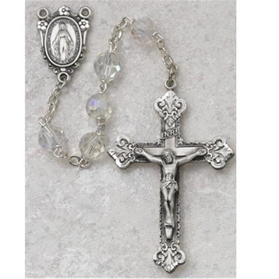 7 mm Crystal Tin Cut Rosary