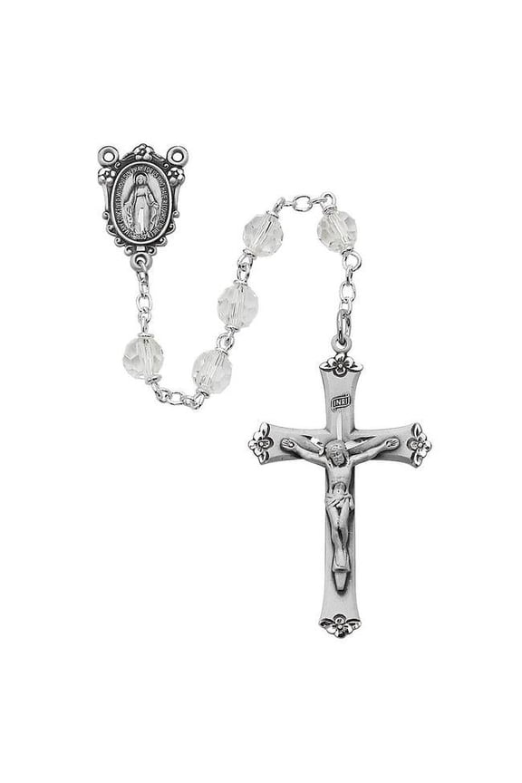 7 mm Crystal Tin Cut Rosary