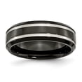 thumbnail image 1 of 7 mm Titanium Black IP-Plated Grooved Band, Size 8.5, 1 of 1