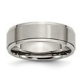 thumbnail image 1 of 7 mm Titanium Ridged Edge Brushed & Polished Band, Size 11, 1 of 1