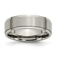 thumbnail image 1 of 7 mm Titanium Ridged Edge Brushed & Polished Band, Size 7, 1 of 1