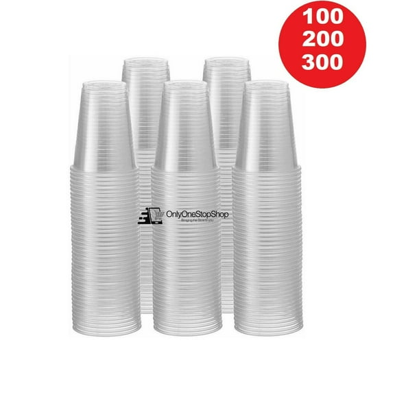 7 oz. Clear Disposable Plastic Cups - Cold Party Drinking Translucent Cups (200)